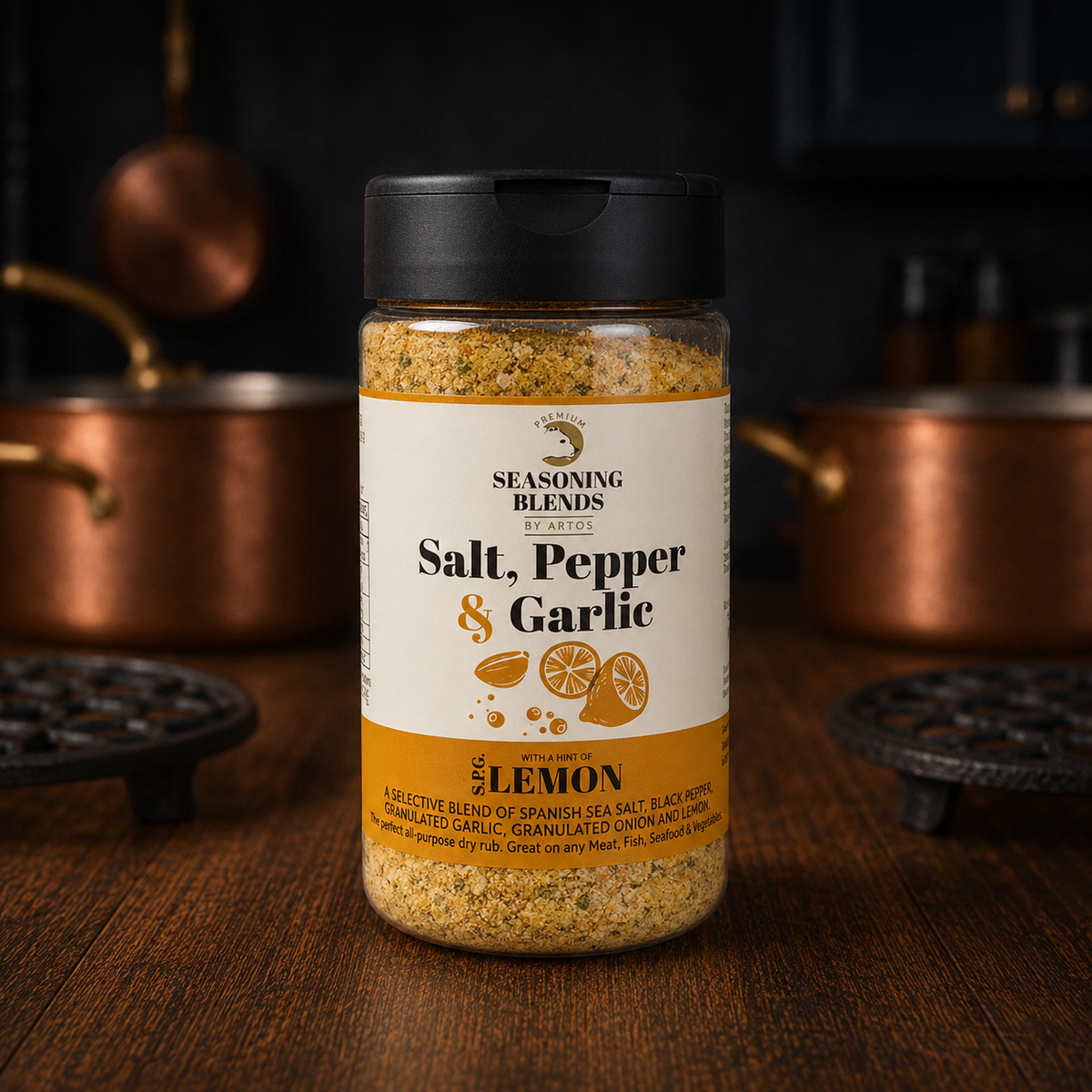 Salt, Pepper, Garlic and Lemon