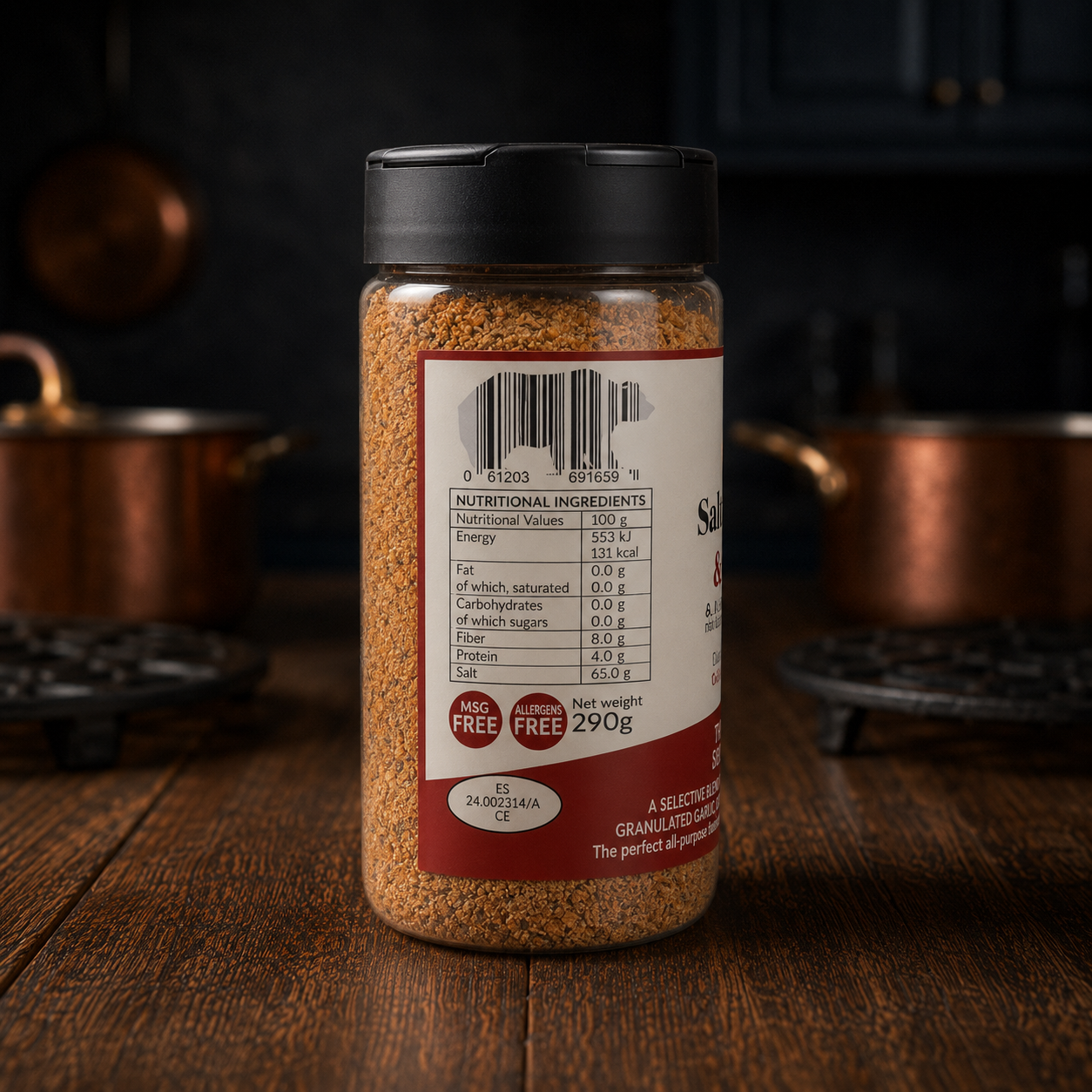 Salt, Pepper, Garlic and Spanish Paprika